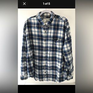 Authentic Workwear Flannel By Cactus Man Blue Long Sleeve Size XL